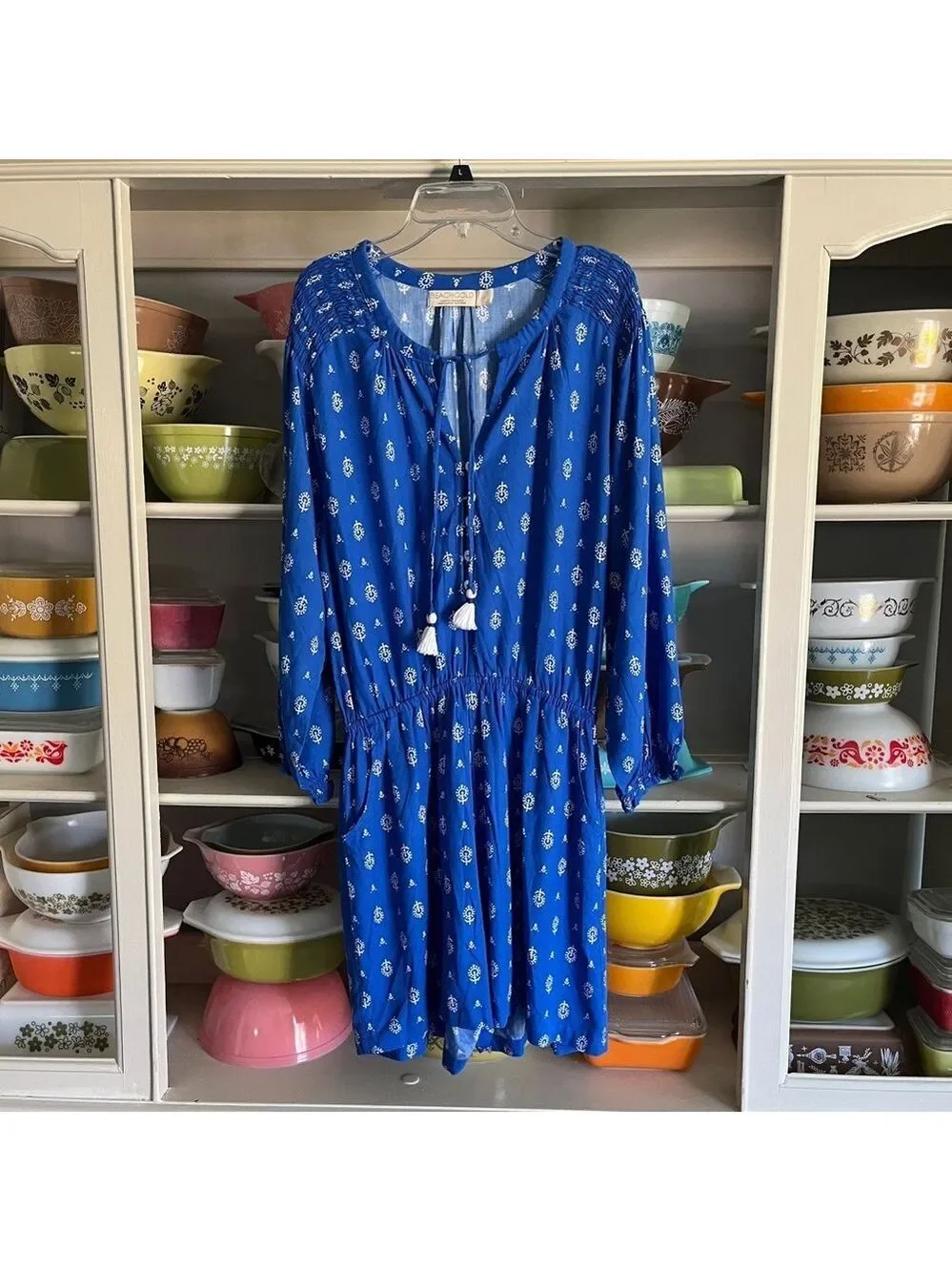 Anthropologie Beachgold Cobalt Blue Romper - Size Medium